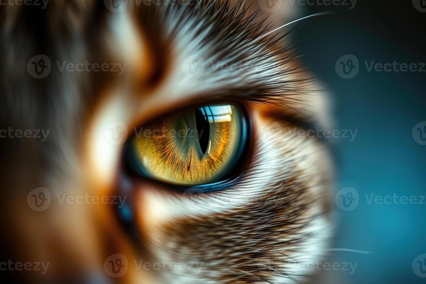 Hyperrealistic Digital Painting of a Cats Golden Eye with Extreme Detail and Dramatic Lighting in a Surreal and Cyberpunk Art Style photo