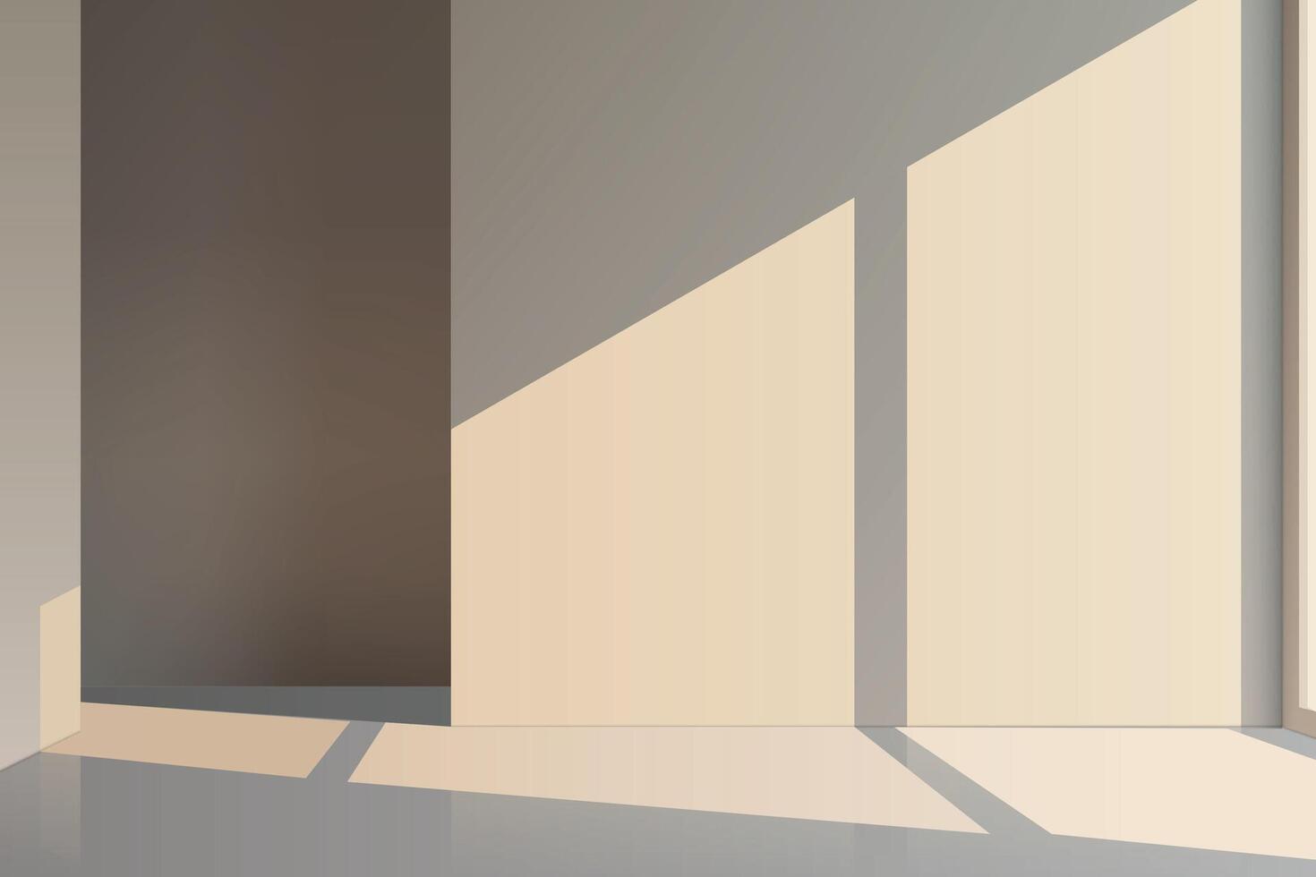 Room with Geometric Sunlight Shadows vector