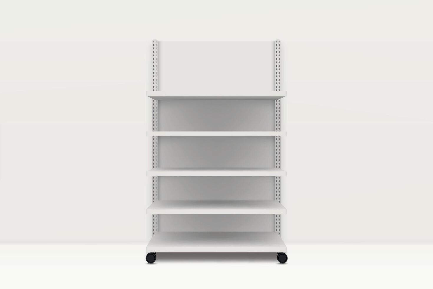 Empty White Retail Shelves vector