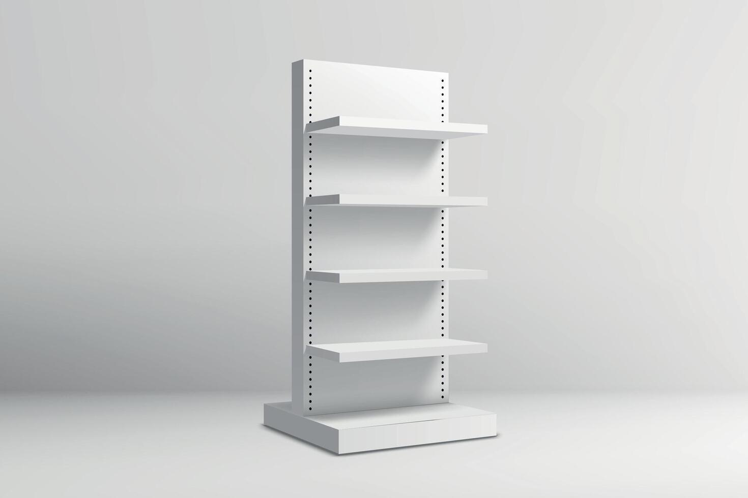 Empty White Retail Shelf for Product Display vector