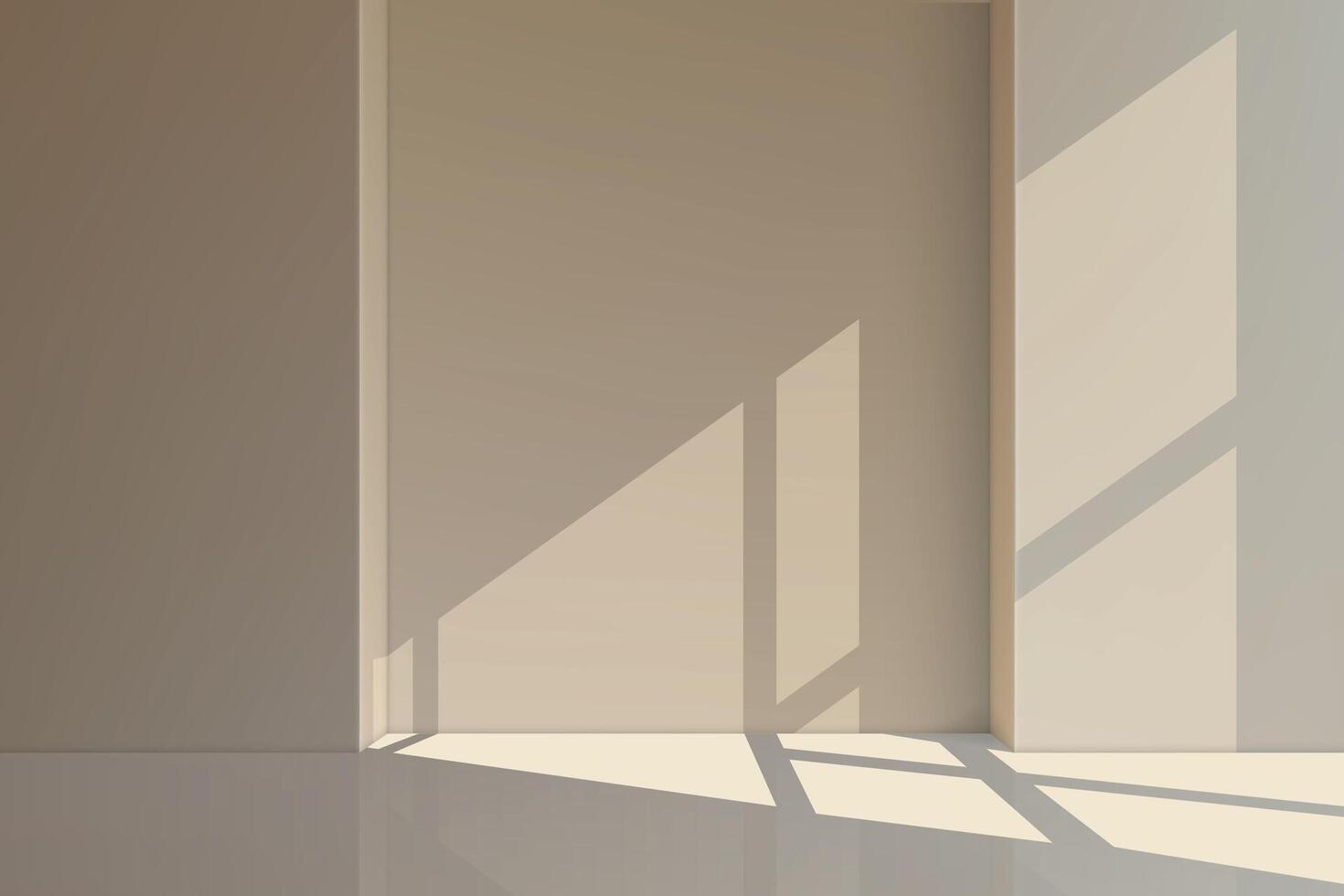 Minimalist Room with Geometric Sunlight vector