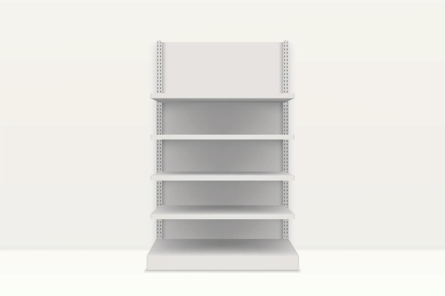 White Retail Shelves in Minimalist Setting vector