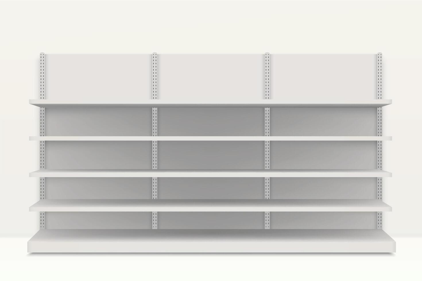 Empty White Retail Shelves in Minimalist vector