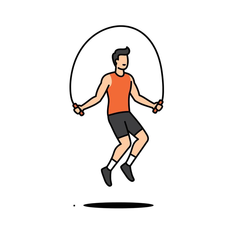 A man jumping with a skipping rope vector