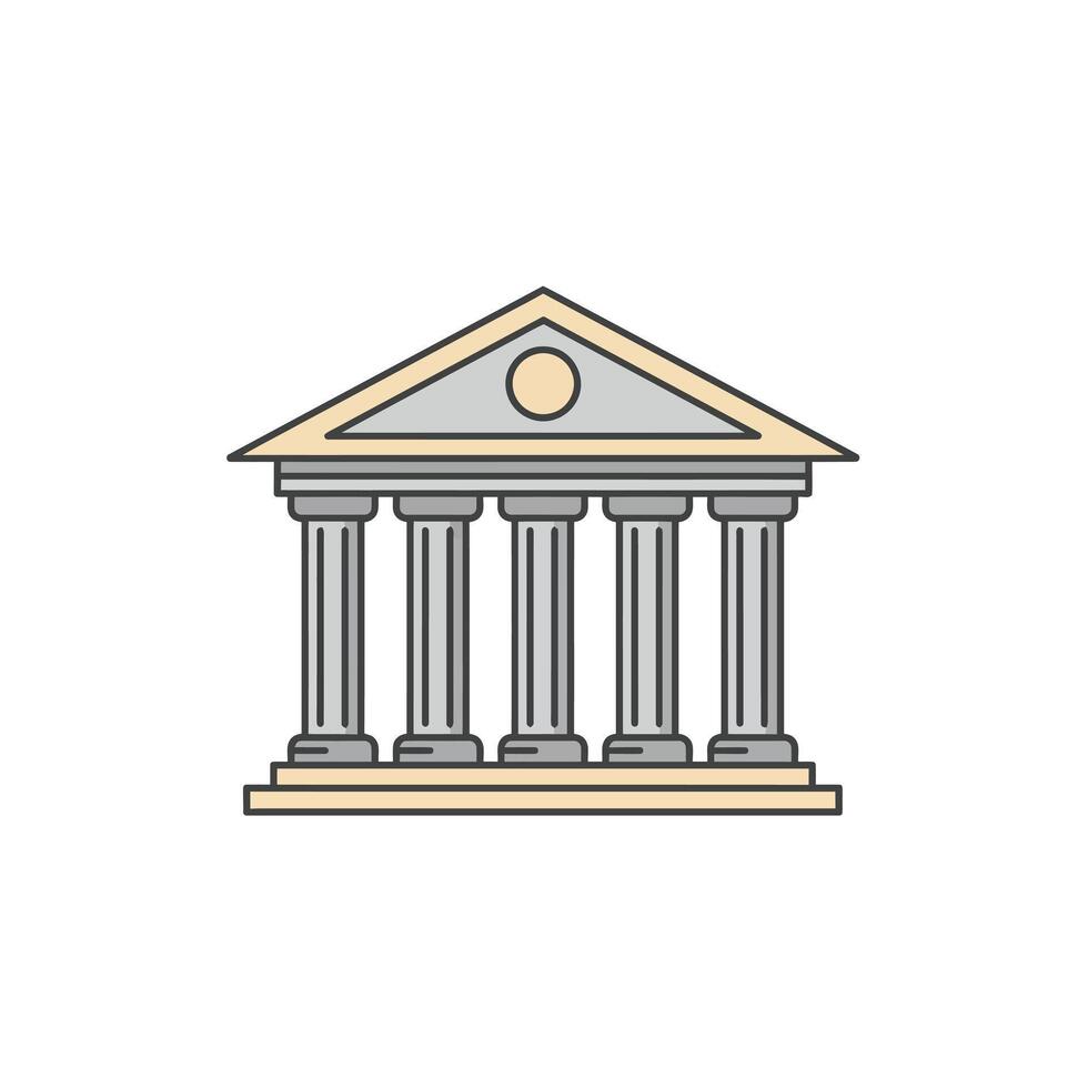 A building with columns and a dome vector