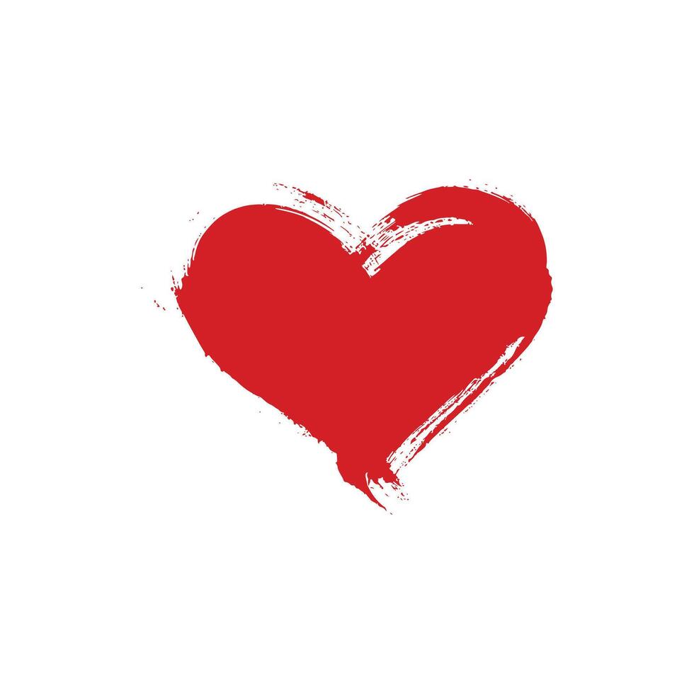 Artistic Brush Stroke Heart Icon vector