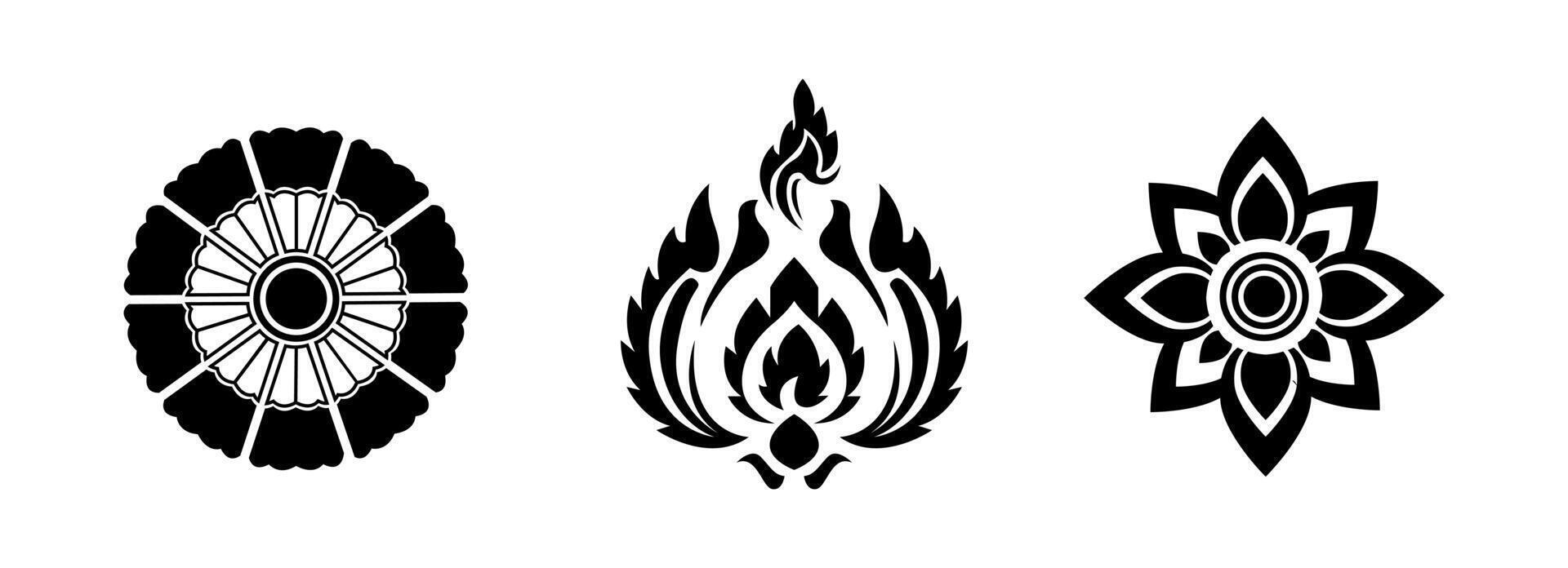 Thai Pattern Art on White Background vector
