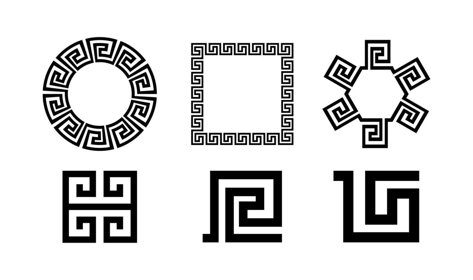 Greek Key Ornament on Black and White Colour vector