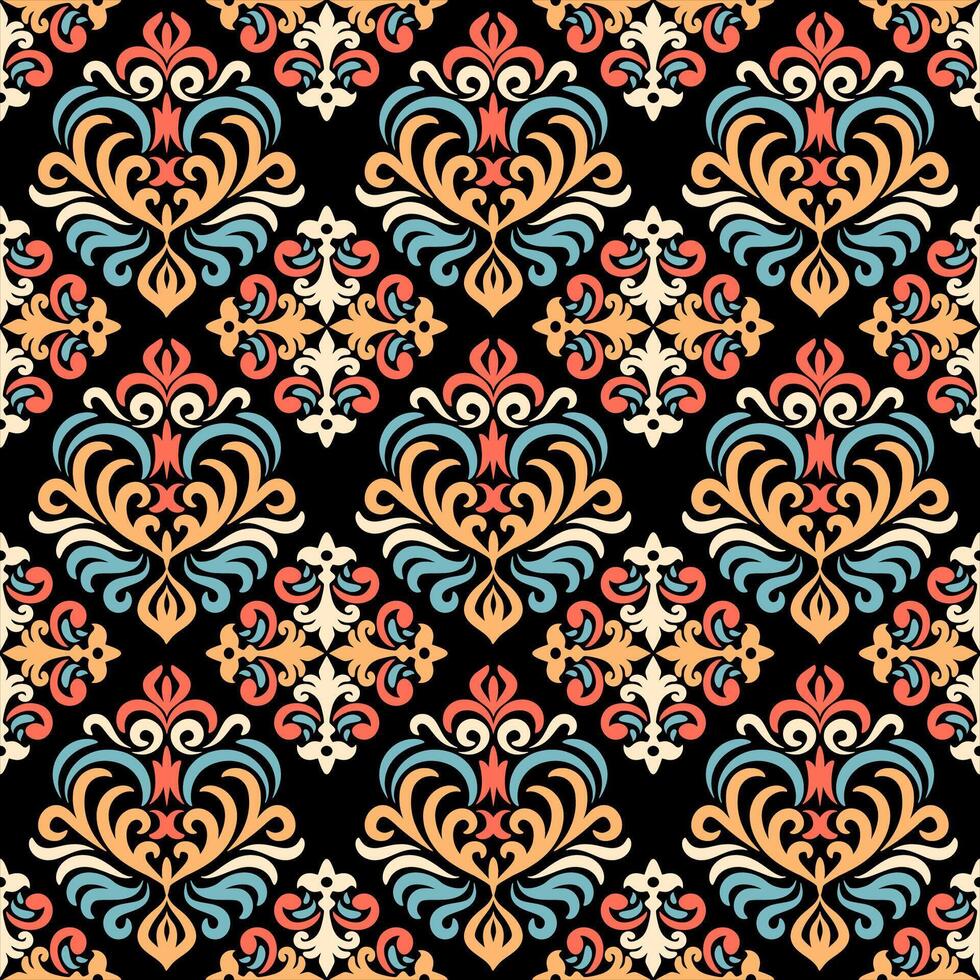 Oriental Damask Seamless Pattern Ornament vector