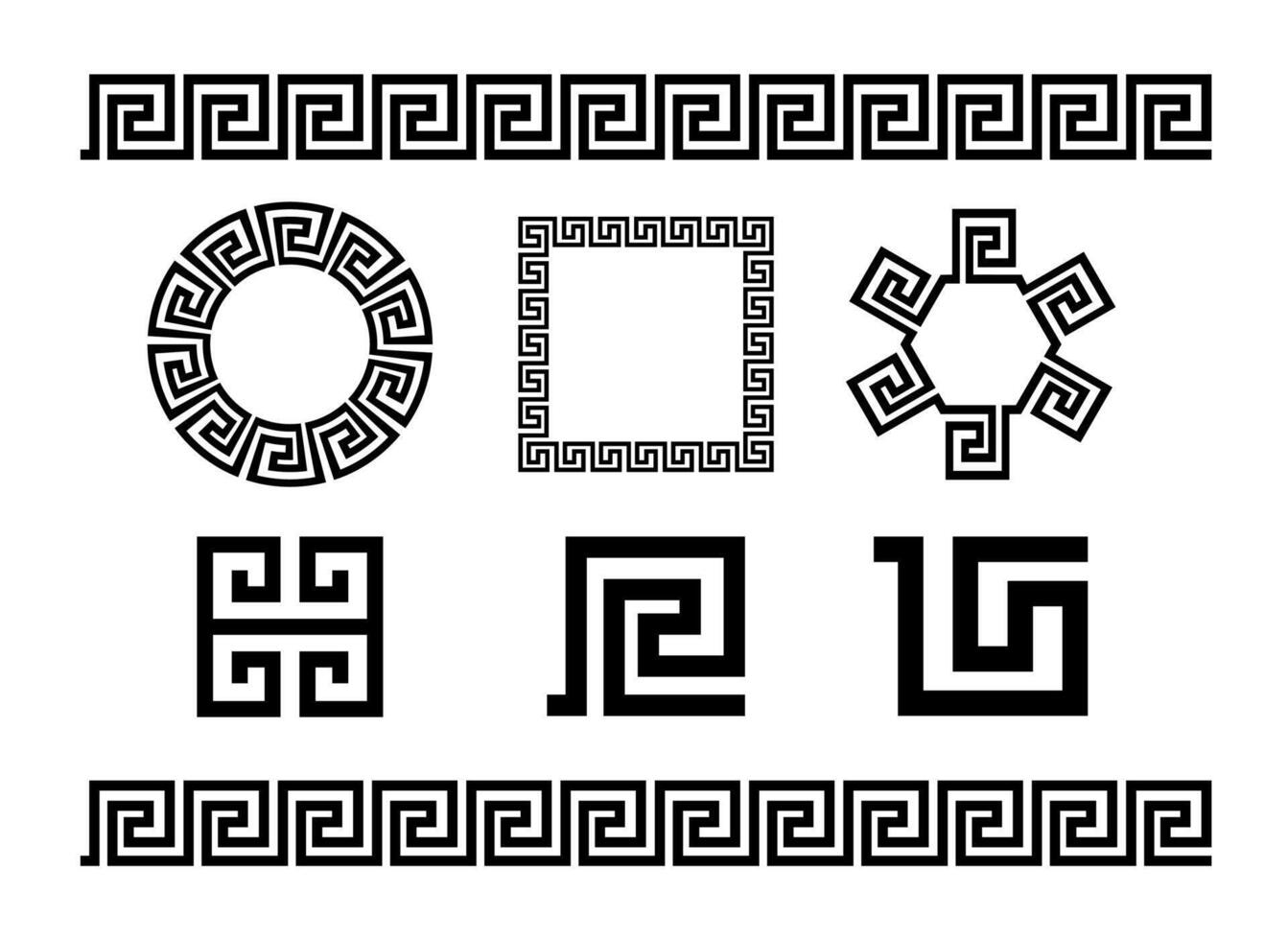 Greek Key on Black Colour vector