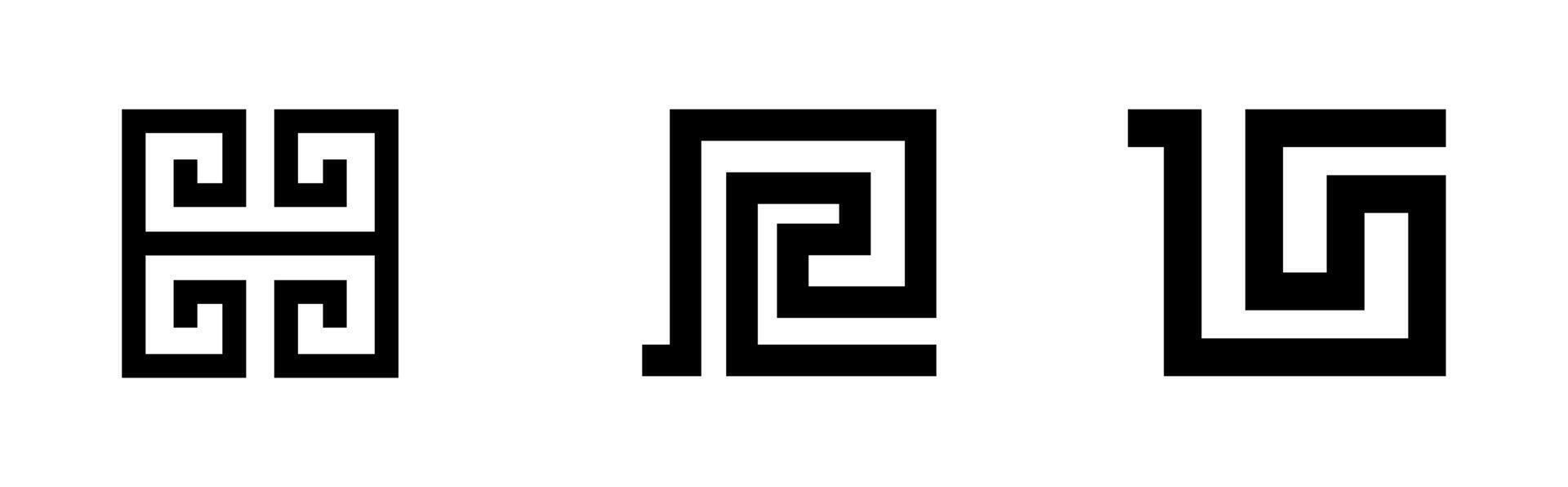 Greek Key Ornament on White Background vector