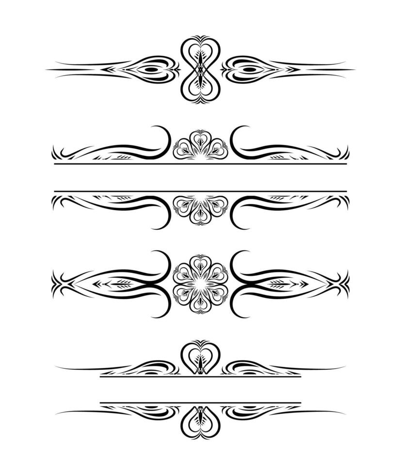 Black ornament border collection vector