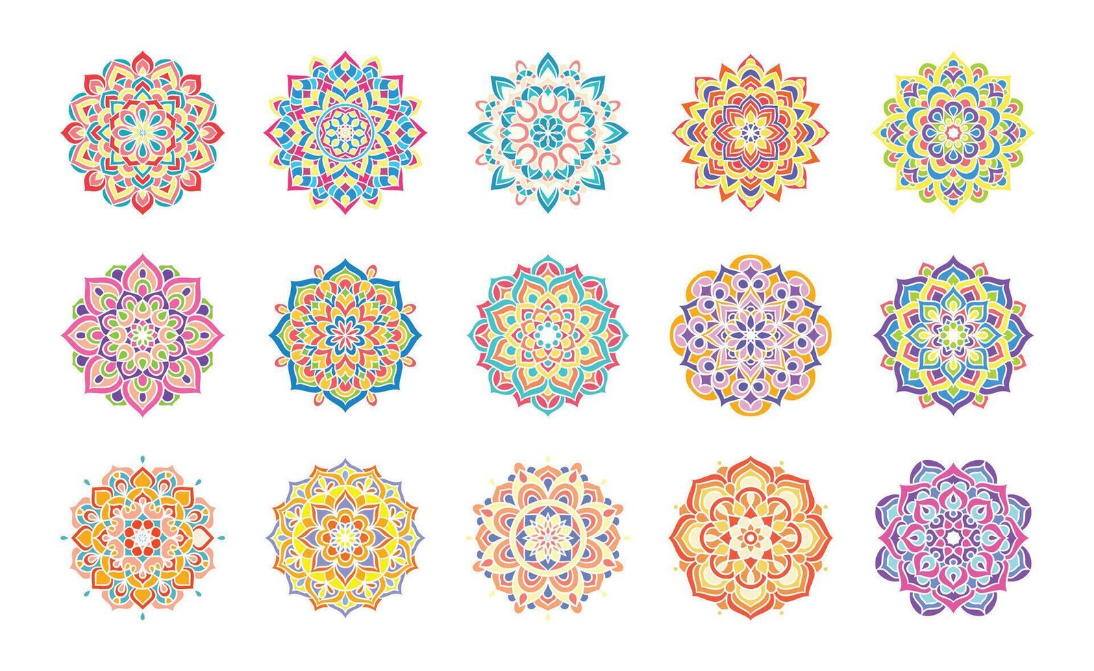 Set of mandala ornament pattern vector