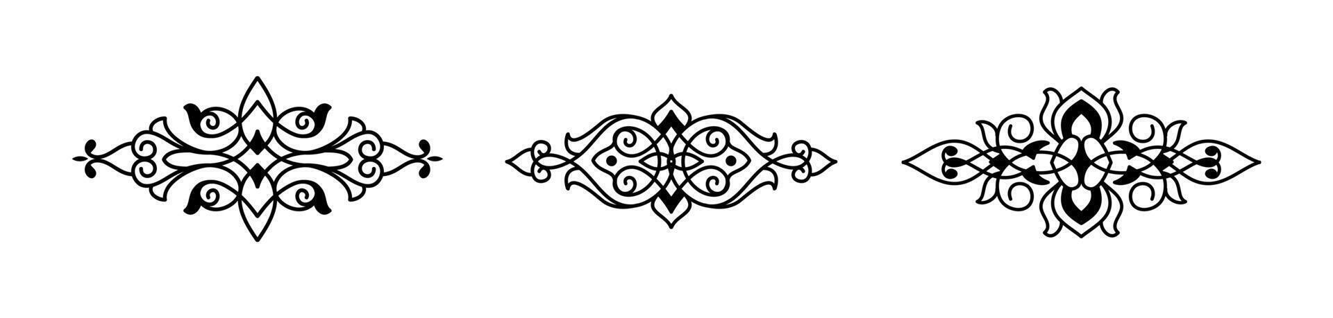 ornament for frame artwork and pinstripe on black colour vector