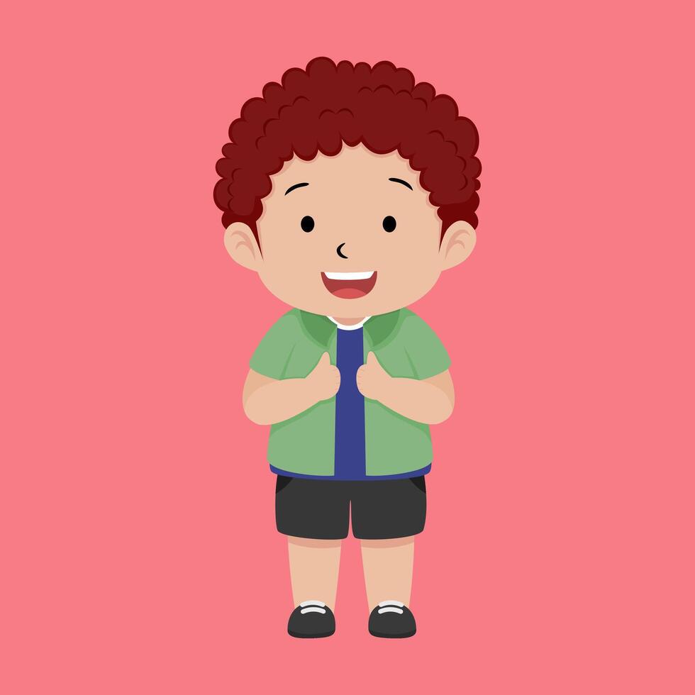 Cute little boy with big smile vector