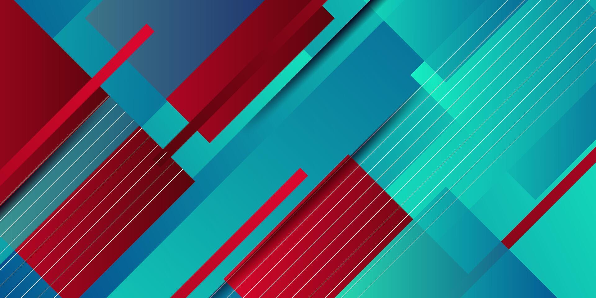 Abstract blue and red geometric shapes background overlapping. 3D concept of square overlapping pattern with shadow. Eps10 vector