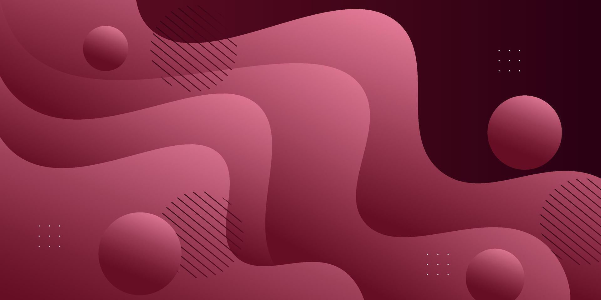 Abstract soft red wave 3D background. Minimal fluid background with circle pattern. Eps10 vector
