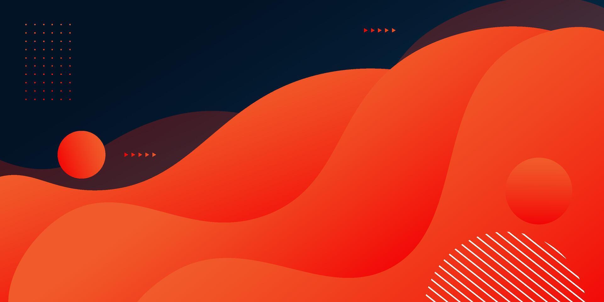 Modern dark blue orange geometric business banner design. Creative banner design with wave shape and line as template. Simple horizontal banner vector