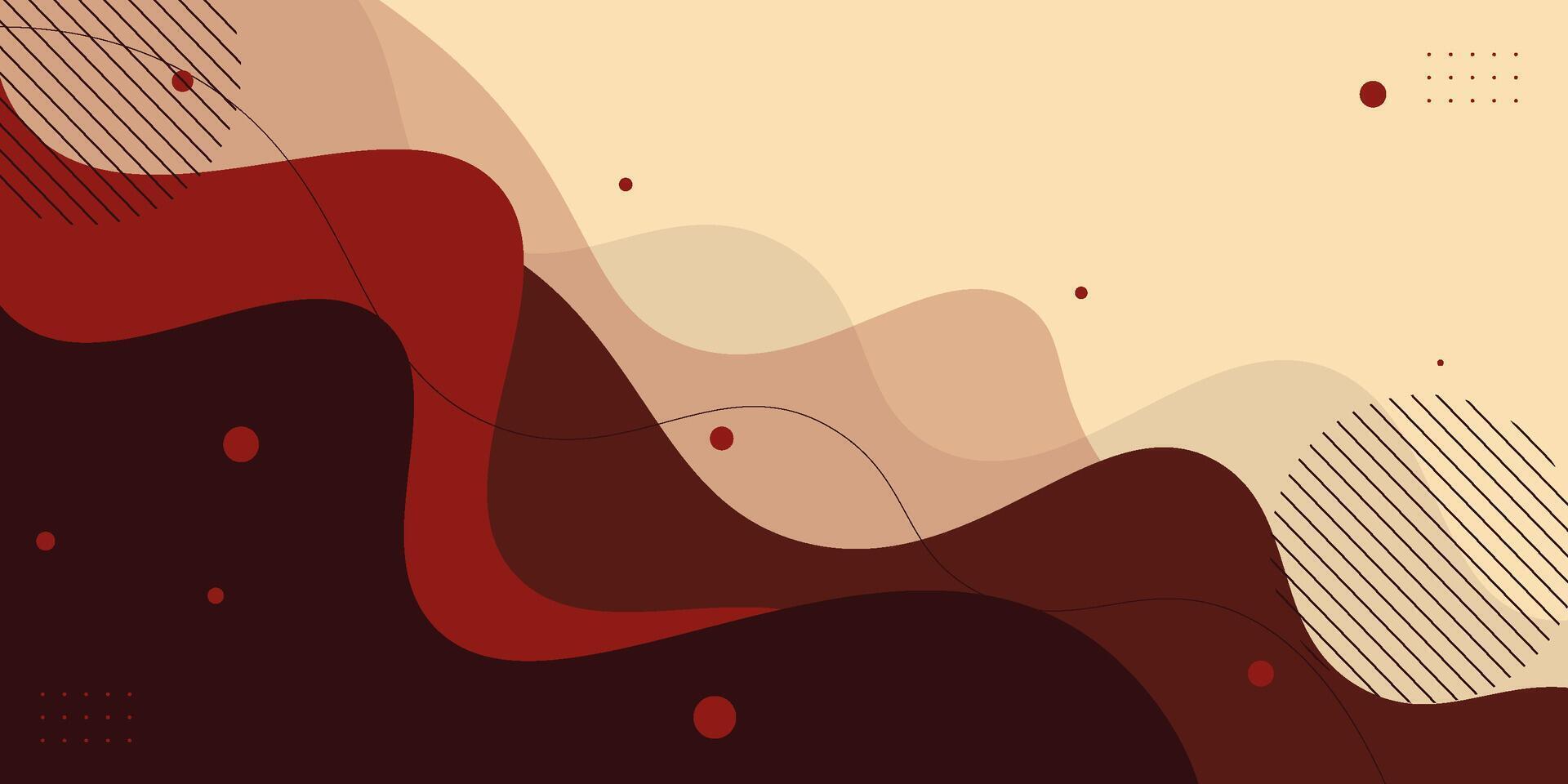 Brown geometric business banner design. Creative banner design with wave shape and lines in the background. Simple horizontal banner. Eps10 vector