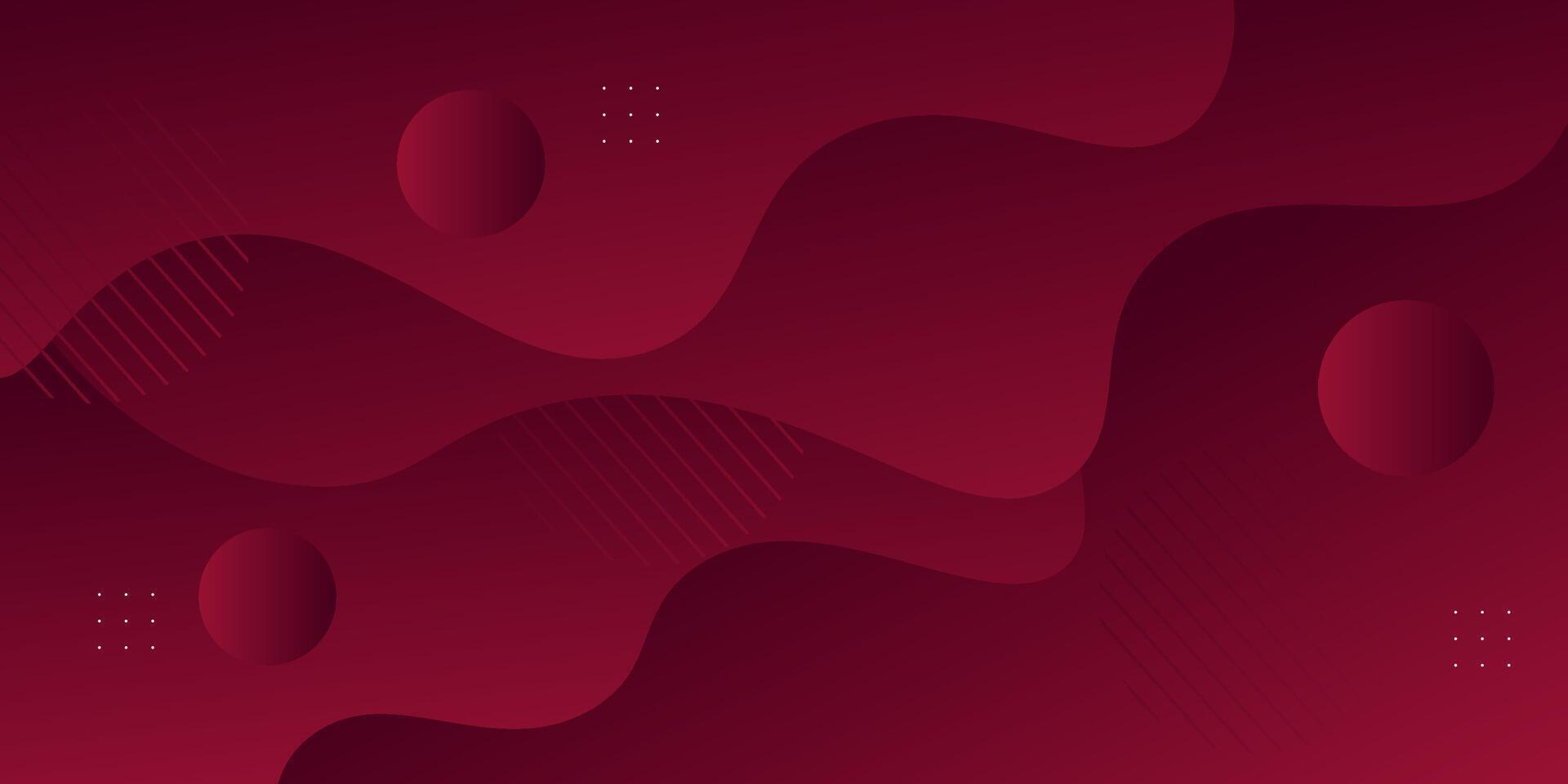Dark red wavy background with gradient textured background design in 3D. vector