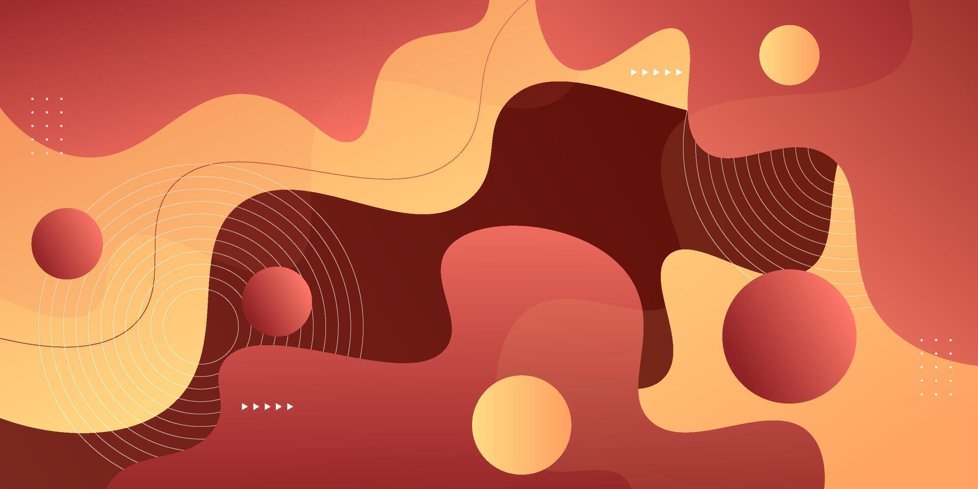 Simple dynamic brown textured background design in 3D style. Wave and circle pattern design. EPS10 vector