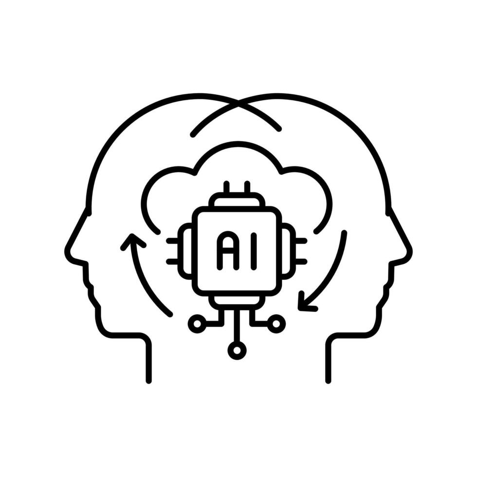 digital twins black line icon. vector