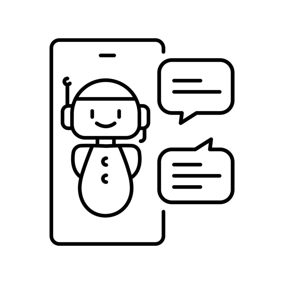 AI-powered Chatbots black line icon. vector