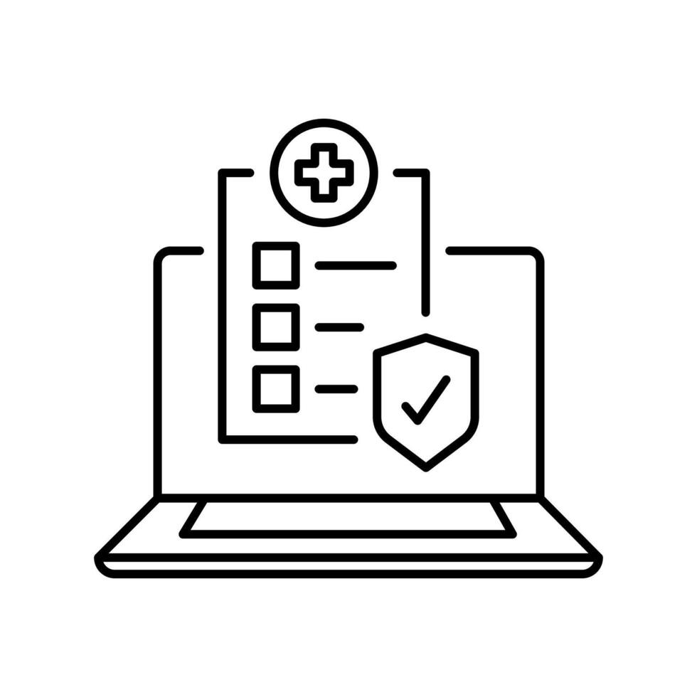 Clinical medical protocols black line icon. vector