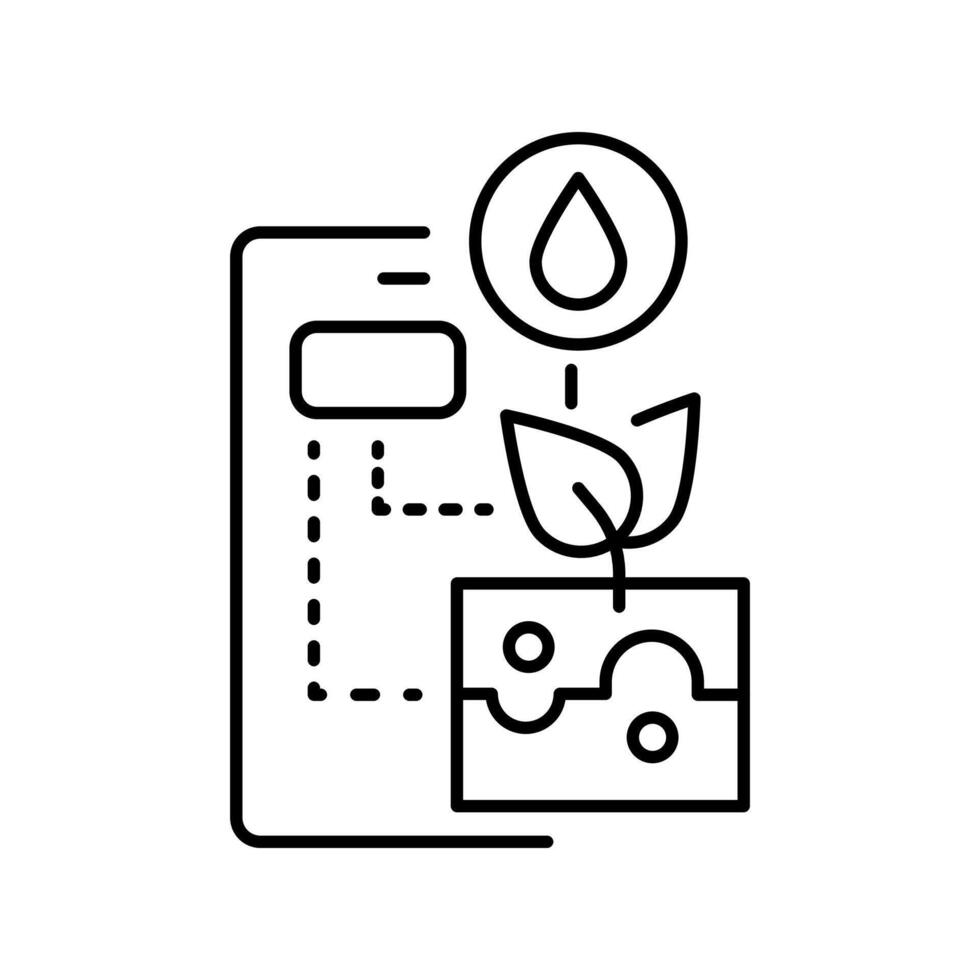 crop monitoring black line icon. vector