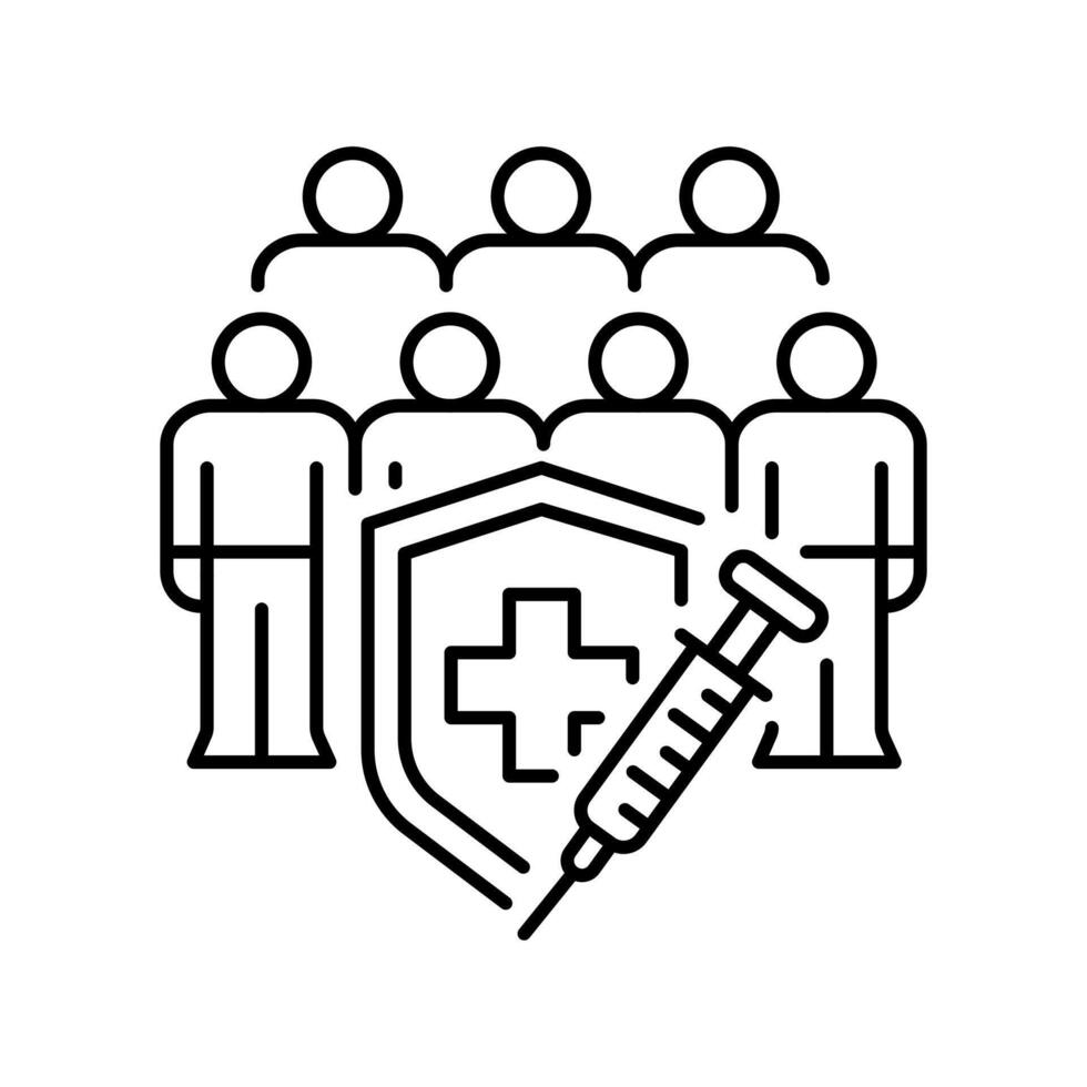 immunization black line icon. vector