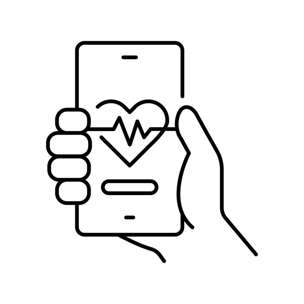 eHealth black line icon. vector