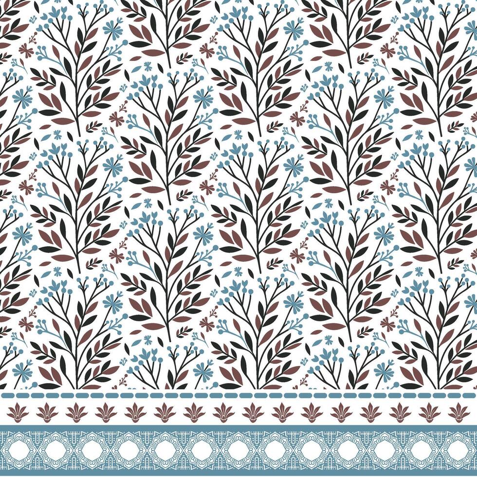 seamless floral artwork with intricate border elements for elegant card and wallpaper printing vector