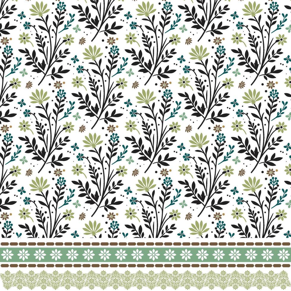 floral border pattern with intricate seamless elements for poster and wedding card templates vector