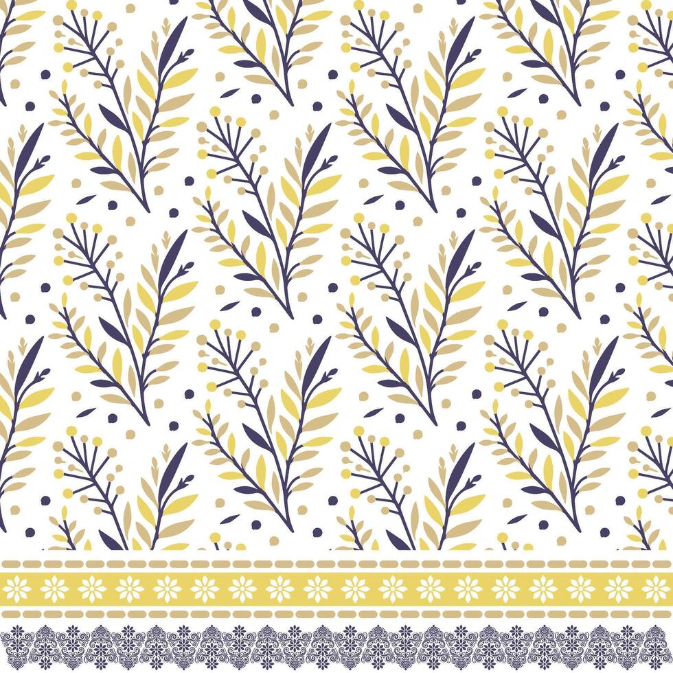seamless floral pattern with vintage inspired border artwork for wrapping paper and invitations vector