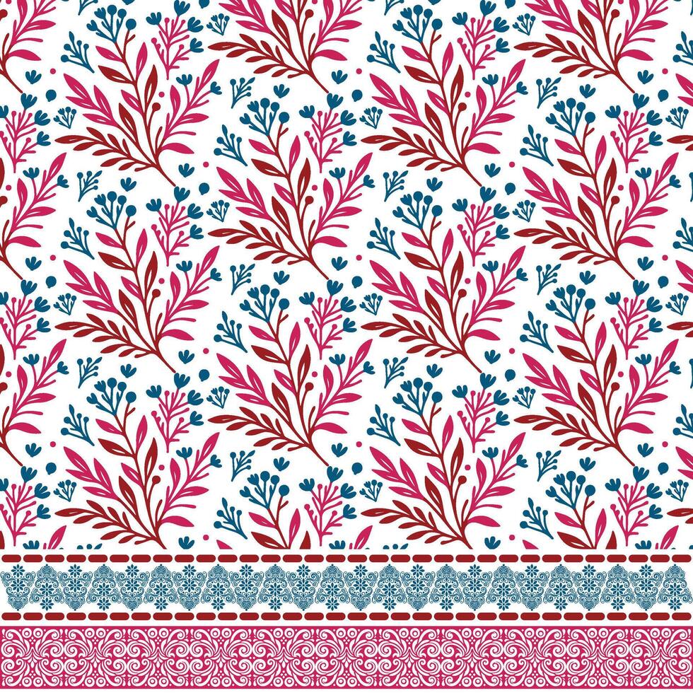 seamless floral border artwork with intricate elements for poster and card printing vector