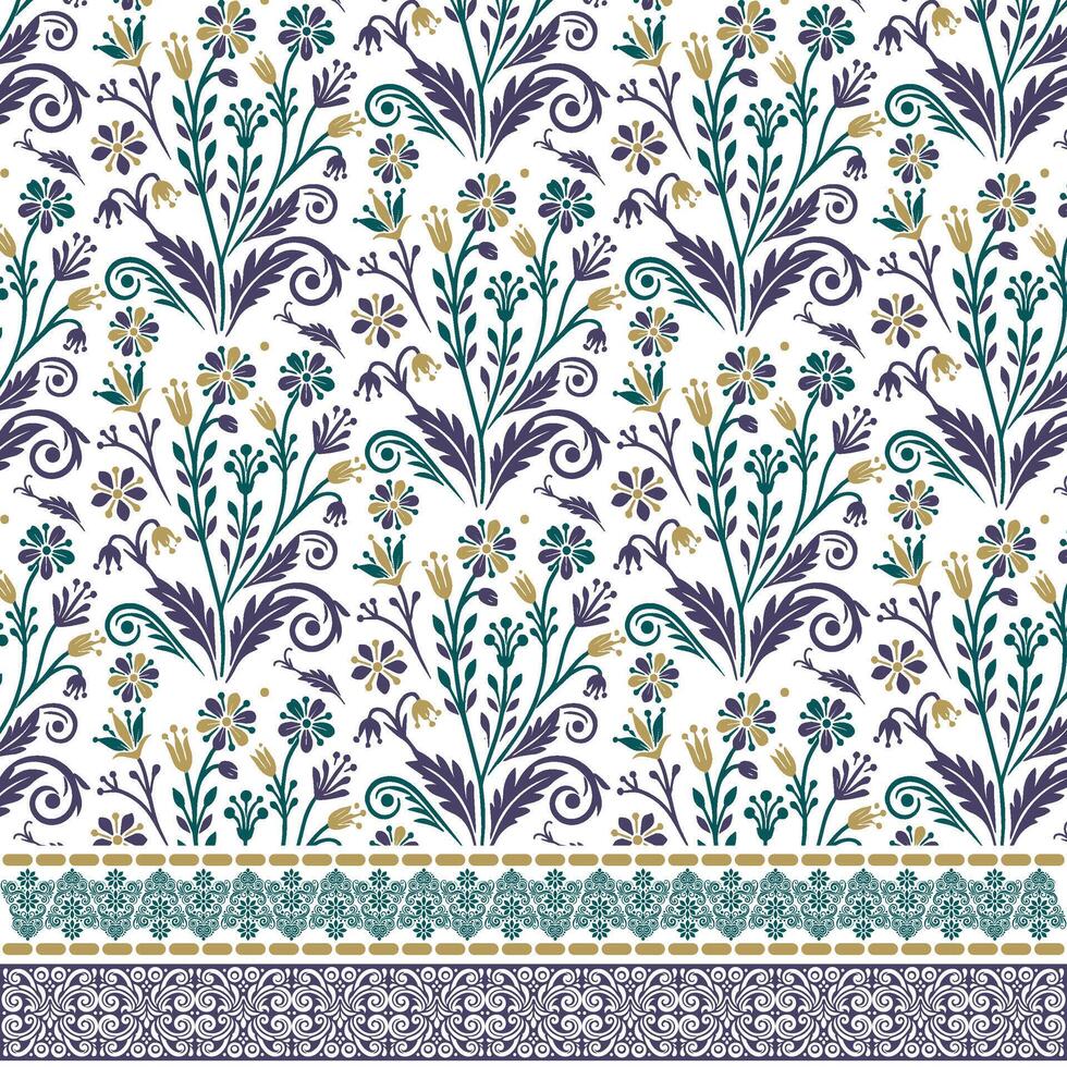 intricate seamless floral pattern with artistic border elements for poster and wrapping templates vector
