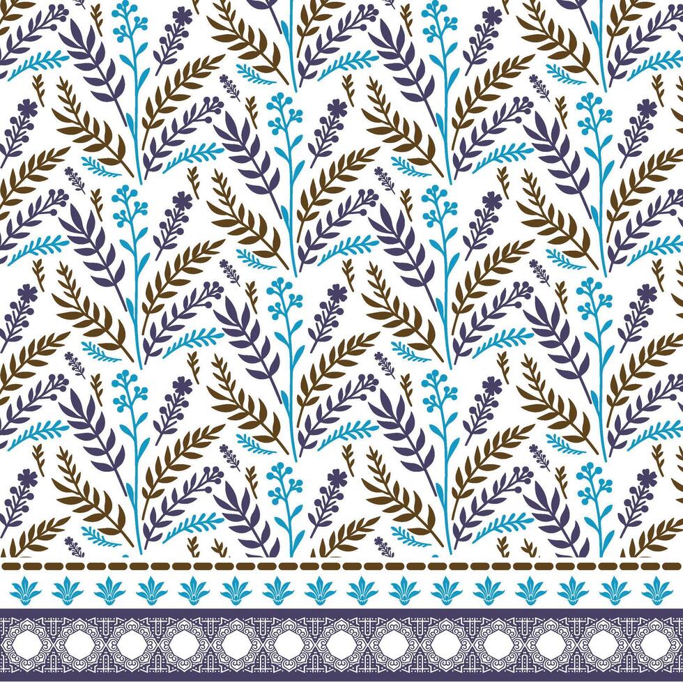 seamless floral pattern with artistic border details for wallpaper and textile graphics vector