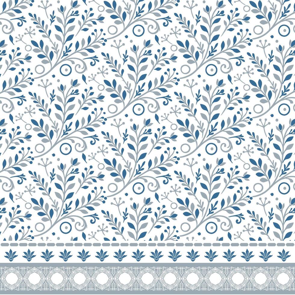 seamless floral pattern with intricate border elements for wrapping papers and wedding cards vector