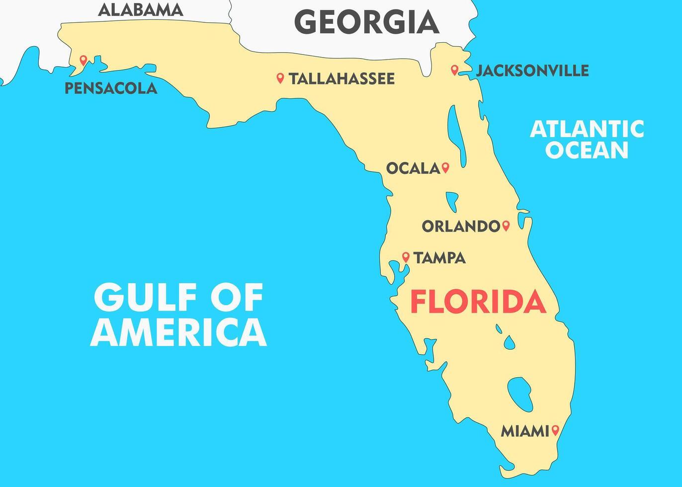 Gulf of America map. vector