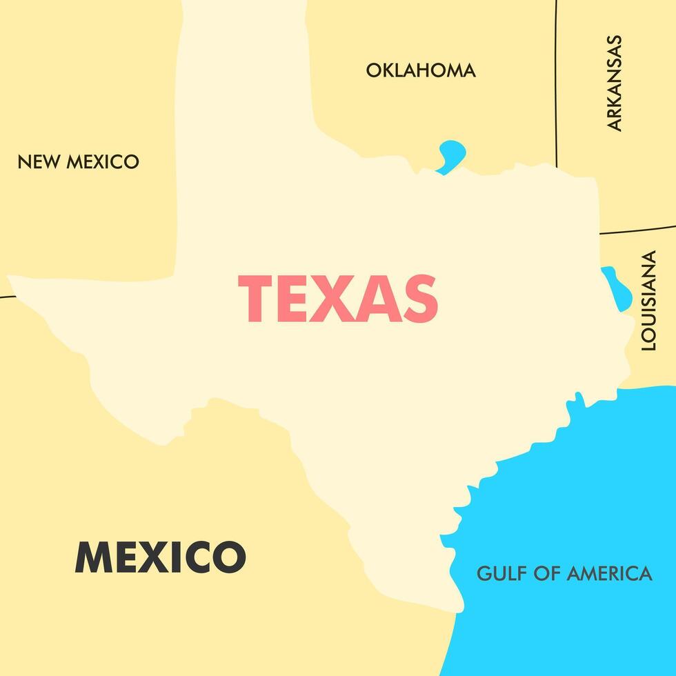 New USA map. Gulf of America, Texas, Mexico vector