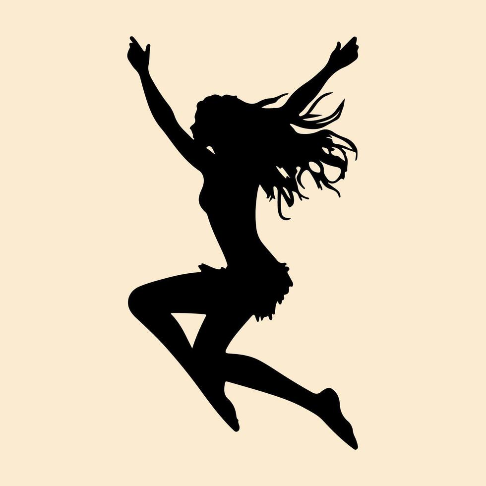 Dancer women silhouette with isolated white background vector