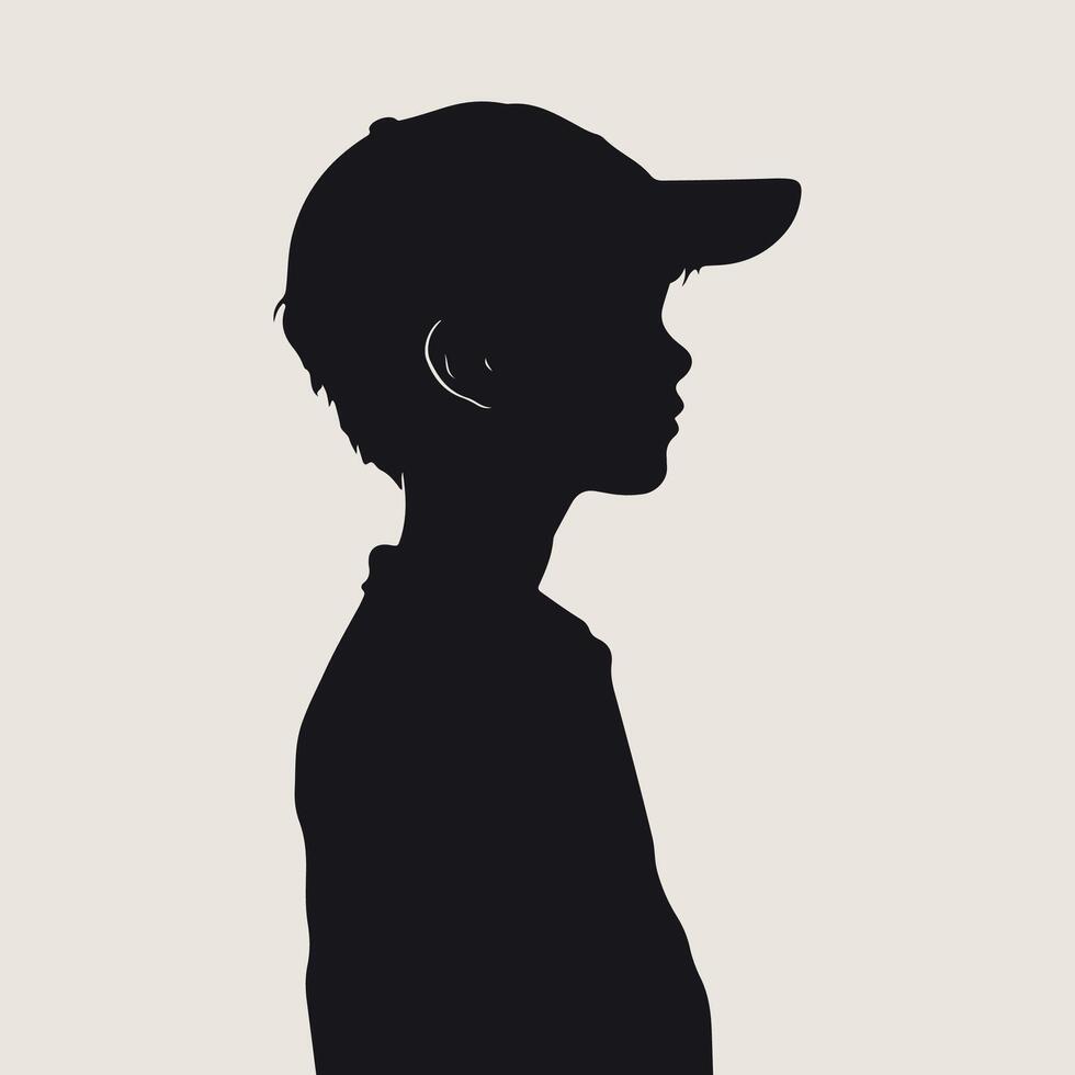 Boy silhouette illustration with isolated background vector