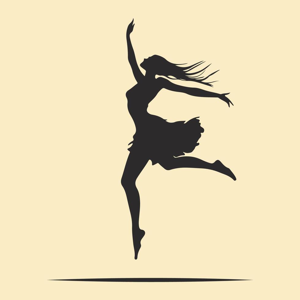 Dancer women silhouette illustration with isolated background vector