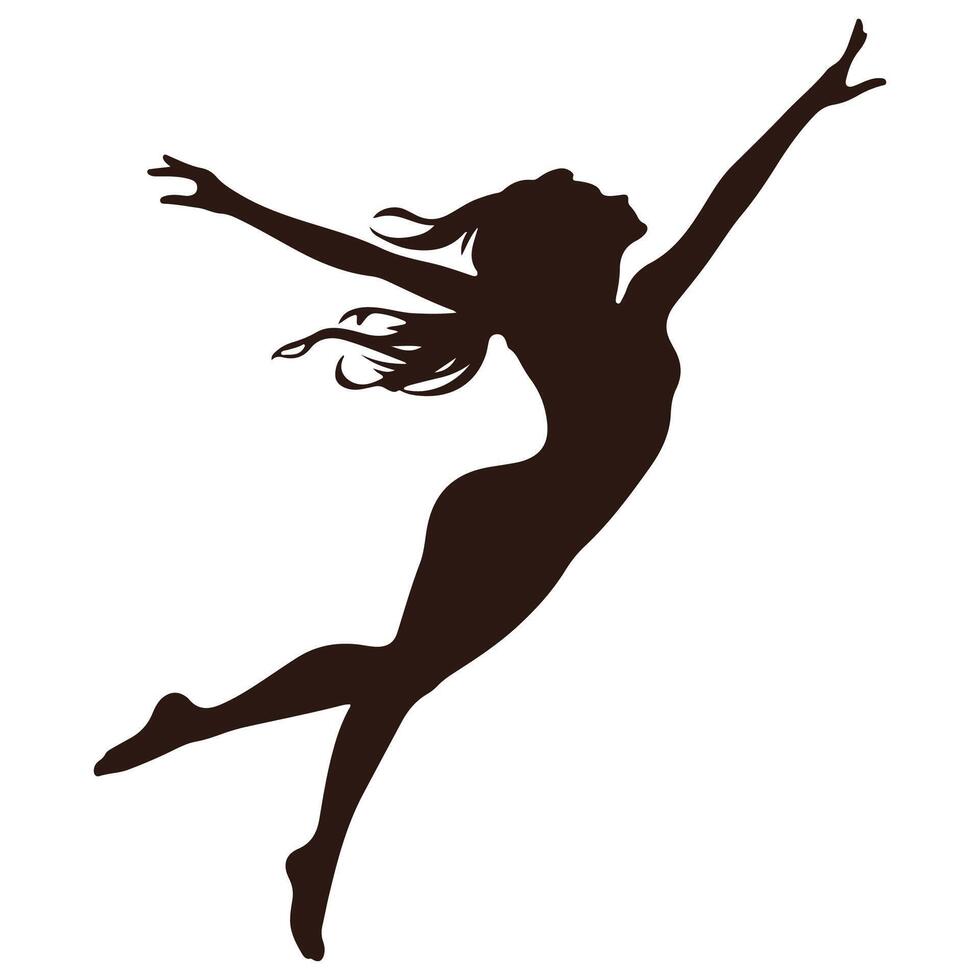 Dancer women silhouette illustration with isolated white background vector