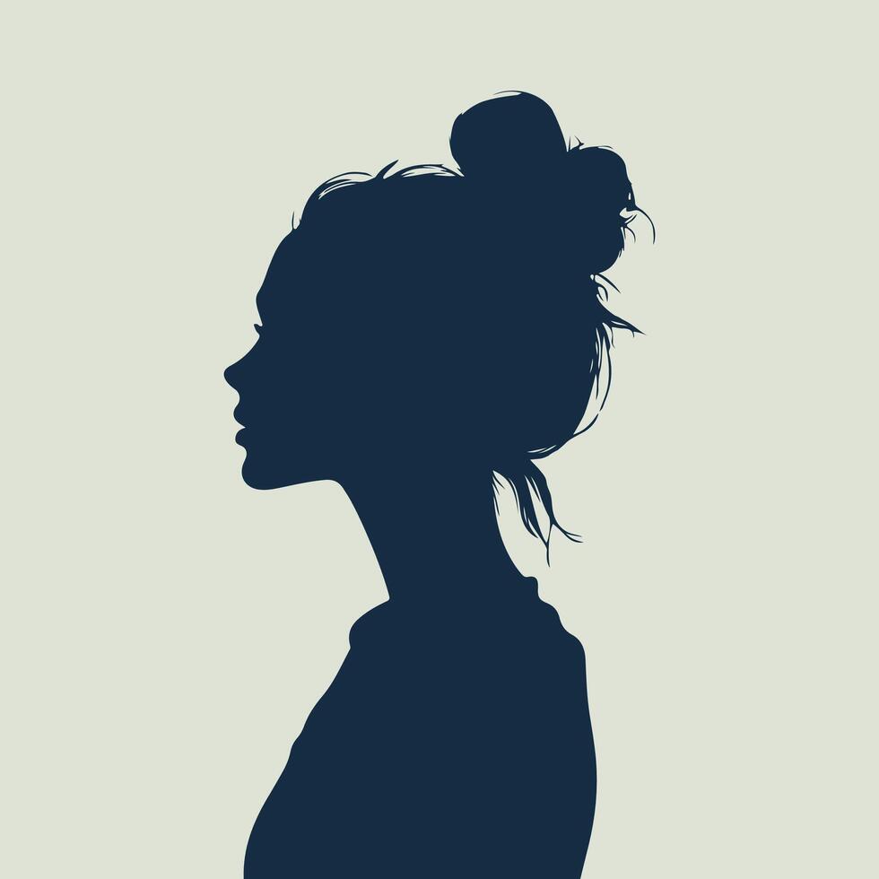 Girl silhouette illustration with isolated background vector