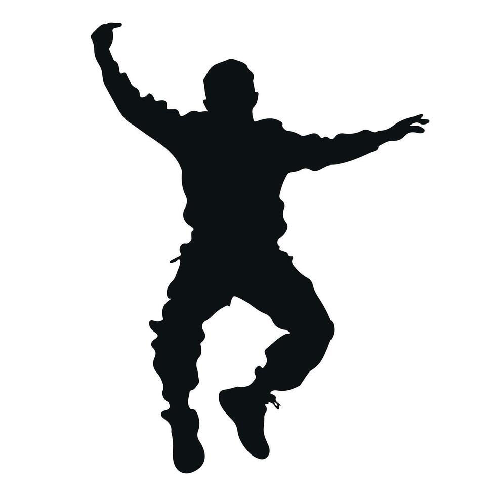 Dancer boy silhouette illustration with isolated white background vector