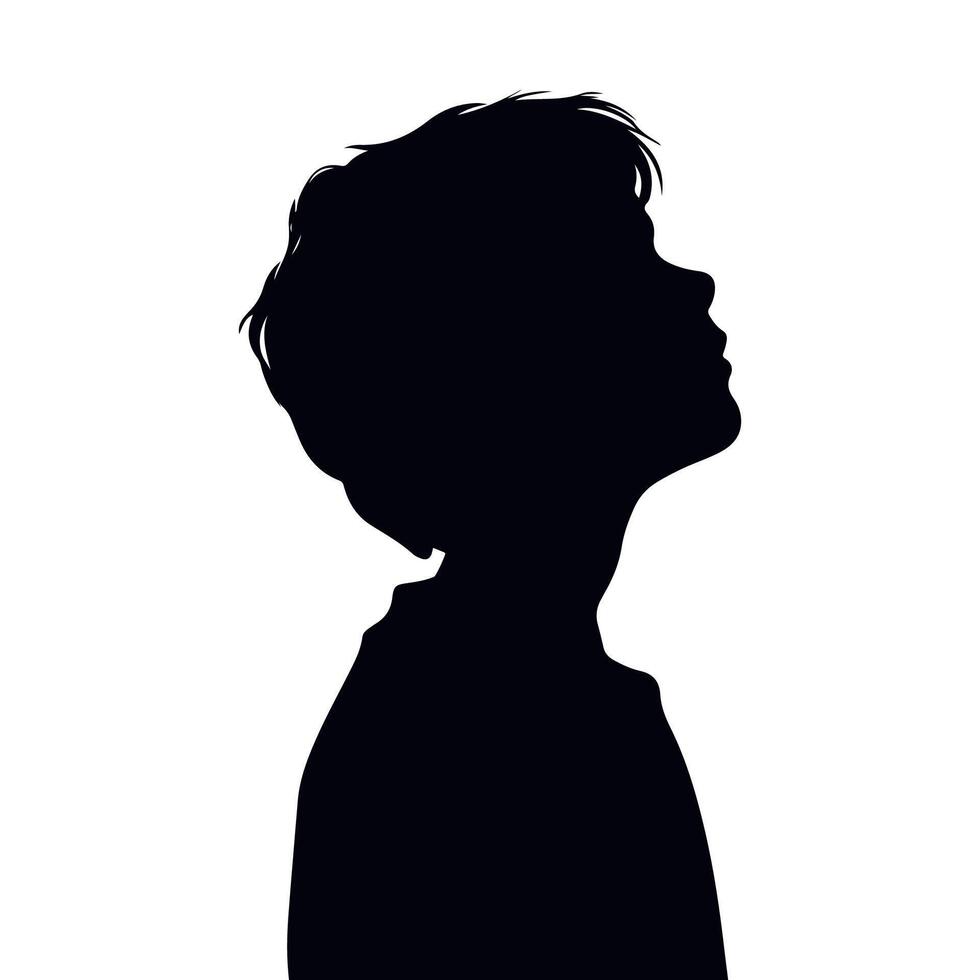 Boy silhouette with isolated background vector