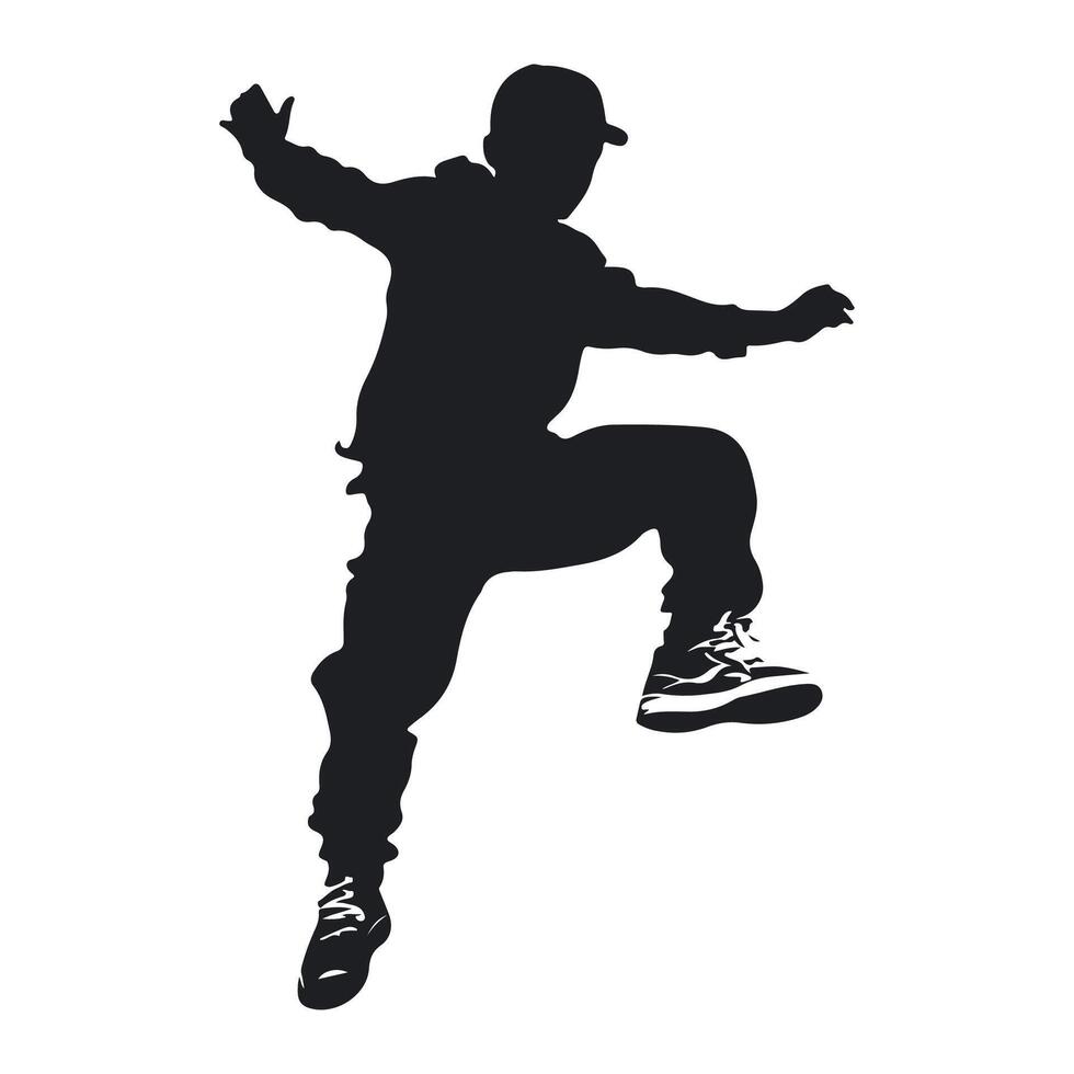 Dancer boy silhouette with isolated background vector