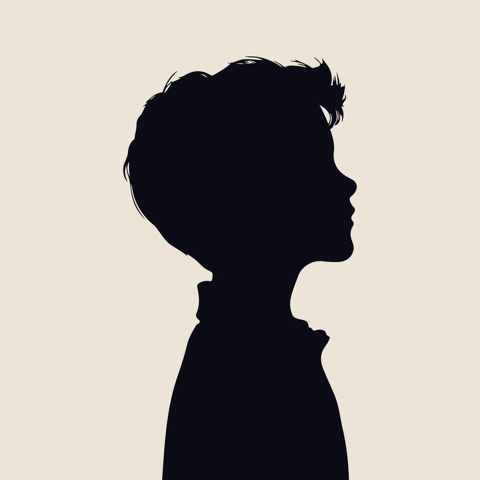 Boy silhouette illustration with isolated white background vector