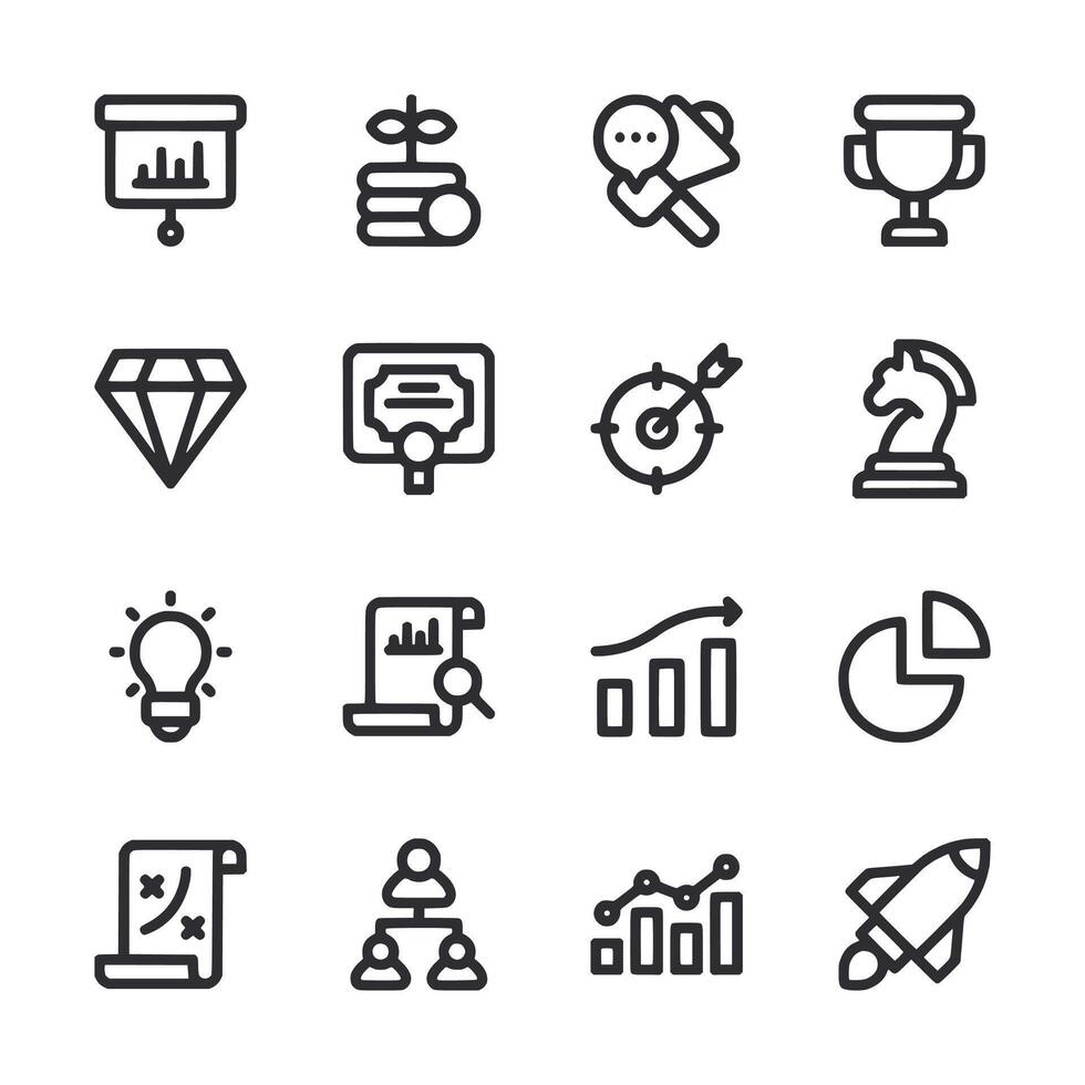 Set of icons for business and finance concept vector